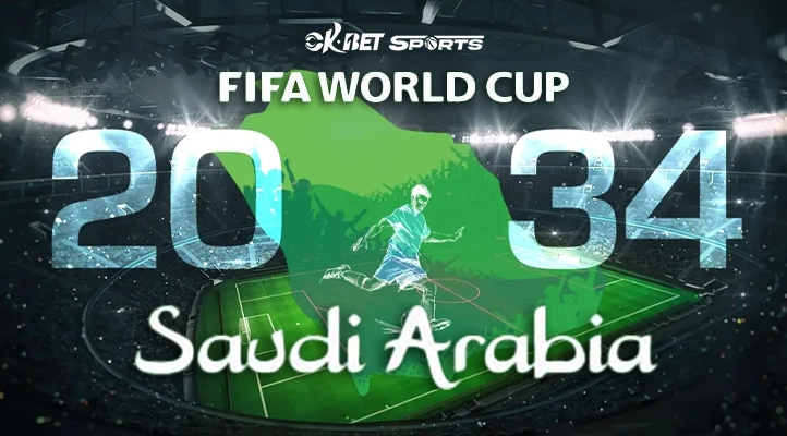 World Cup 2034 A graphics of number and football field