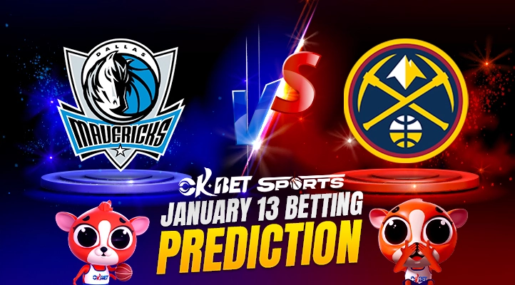 Mavericks vs Denver a Image of 2 nba teams with overlay text