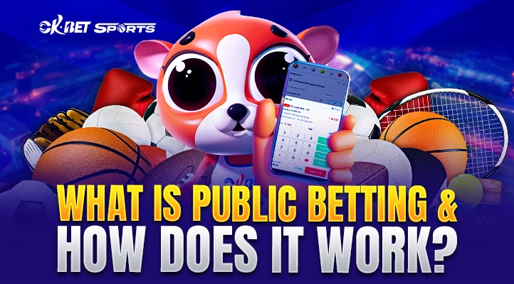 graphics of tarsier holding a phone with a data of public betting